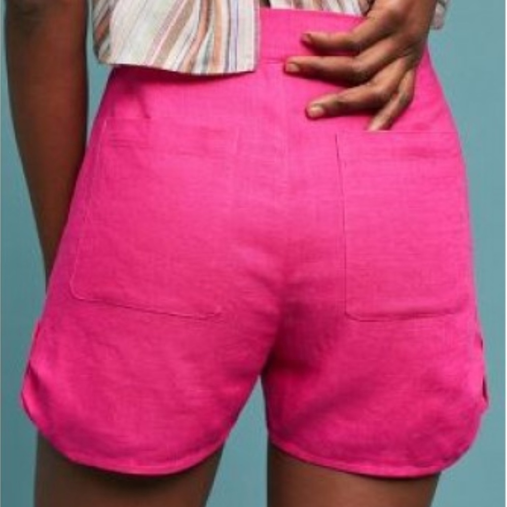 Anthropologie Avitus Button Front Linen Shorts - Picture 2 of 8